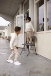 Jongens Pants LEVERON van Levv in de kleur Grey Sand in maat 128.
