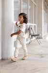 Jongens Pants LEVERON van Levv in de kleur Grey Sand in maat 128.