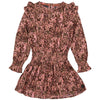 Meisjes Dress BABETW222 van Little Levv in de kleur AOP Pink Salmon Spots in maat 128.