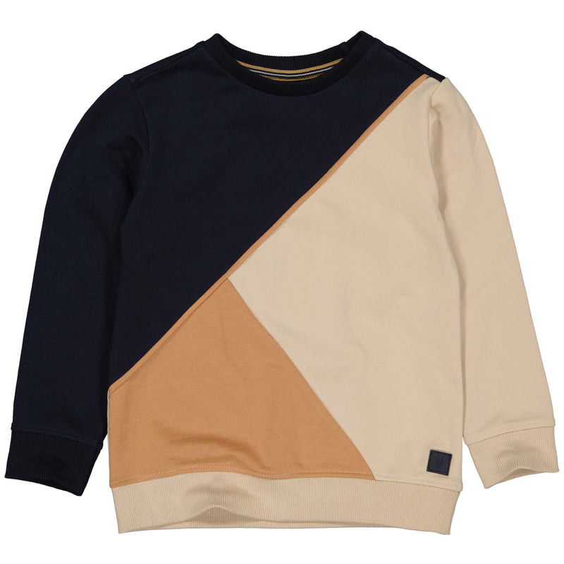 Jongens Sweater BASW221 van Little Levv in de kleur Blue Dark in maat 128.