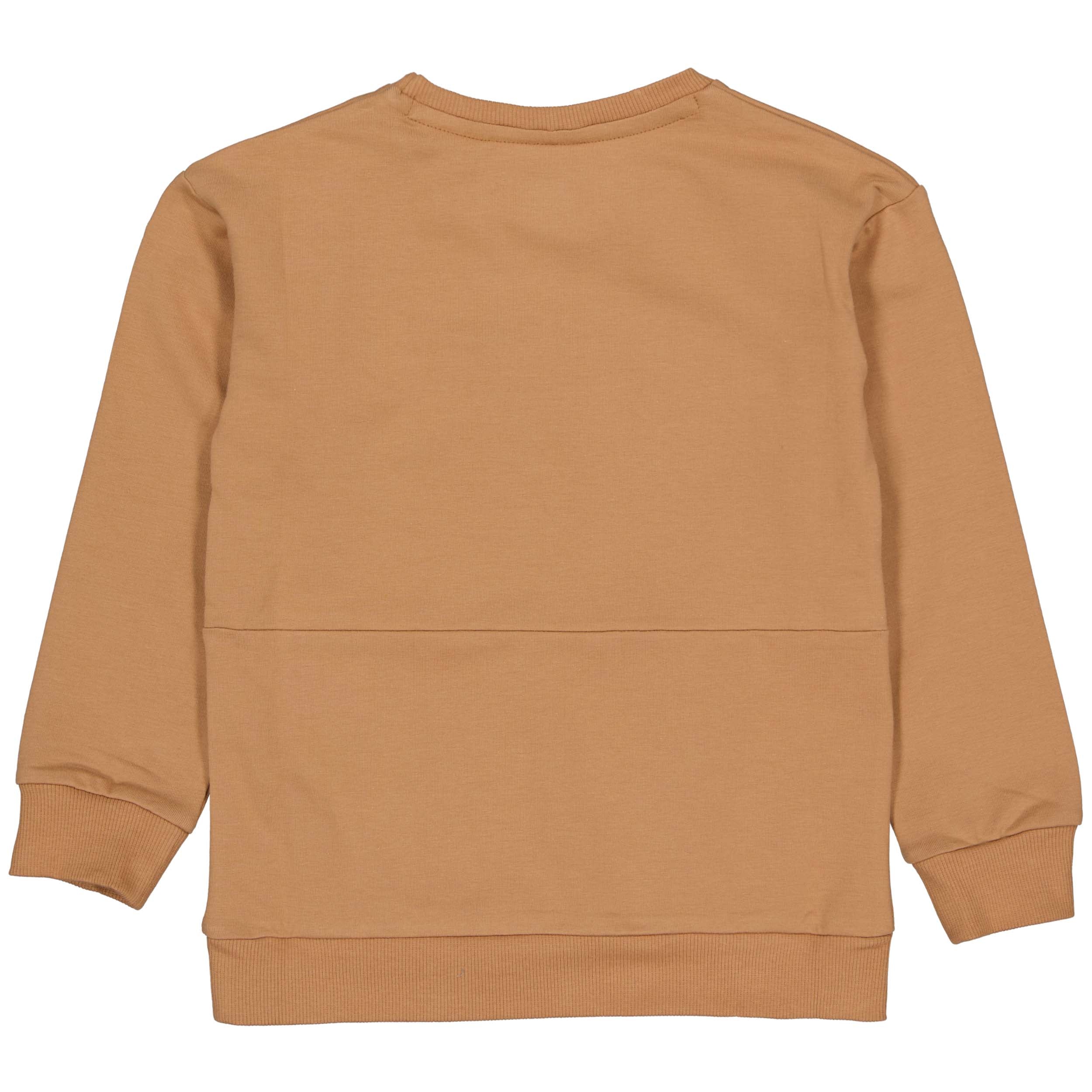 Jongens Sweater BEERW221 van Little Levv in de kleur Camel in maat 128.