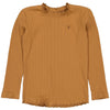 Meisjes Longsleeve BELIZW221 van Little Levv in de kleur Camel in maat 128.