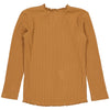 Meisjes Longsleeve BELIZW221 van Little Levv in de kleur Camel in maat 128.
