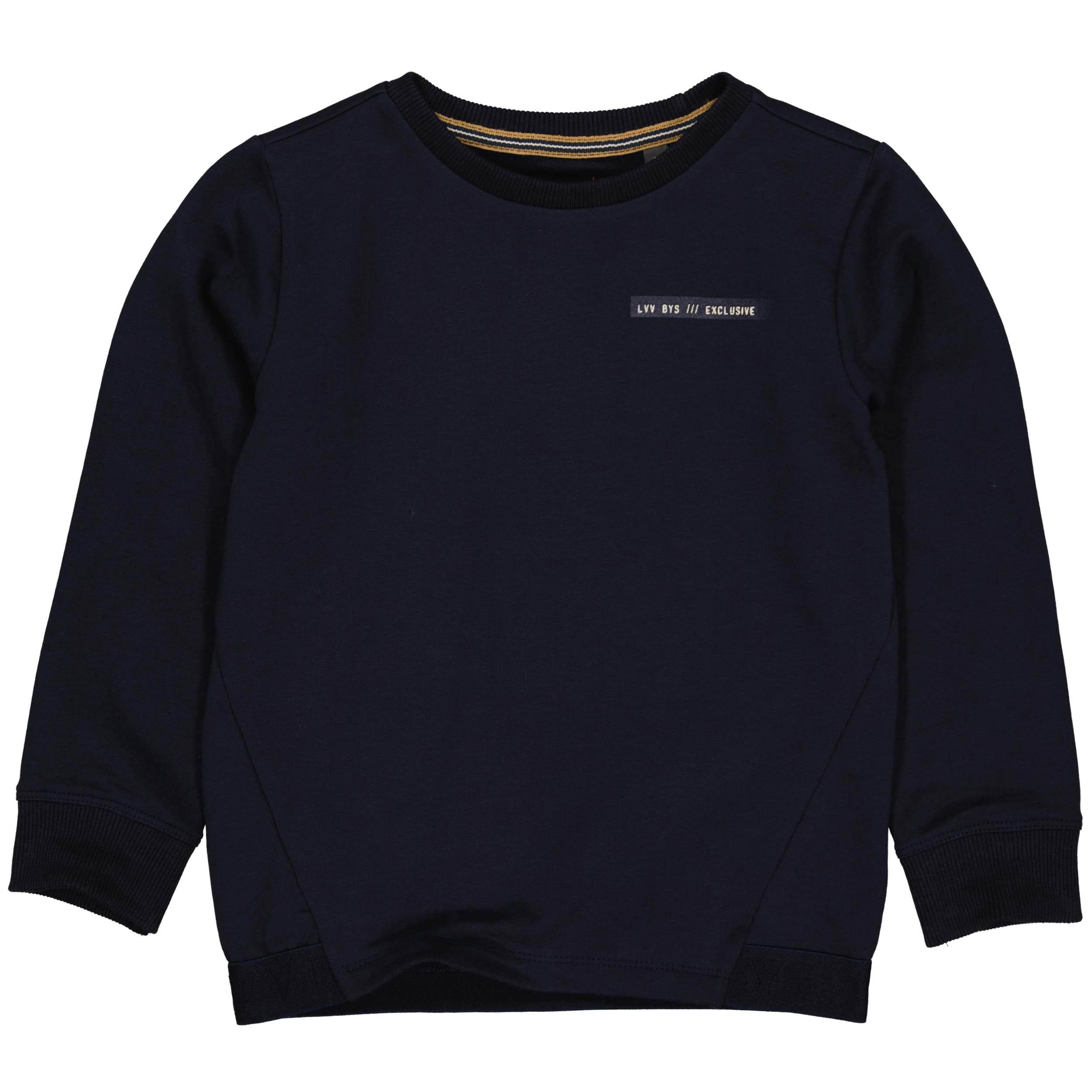 Jongens Sweater BENW221 van Little Levv in de kleur Blue Dark in maat 128.