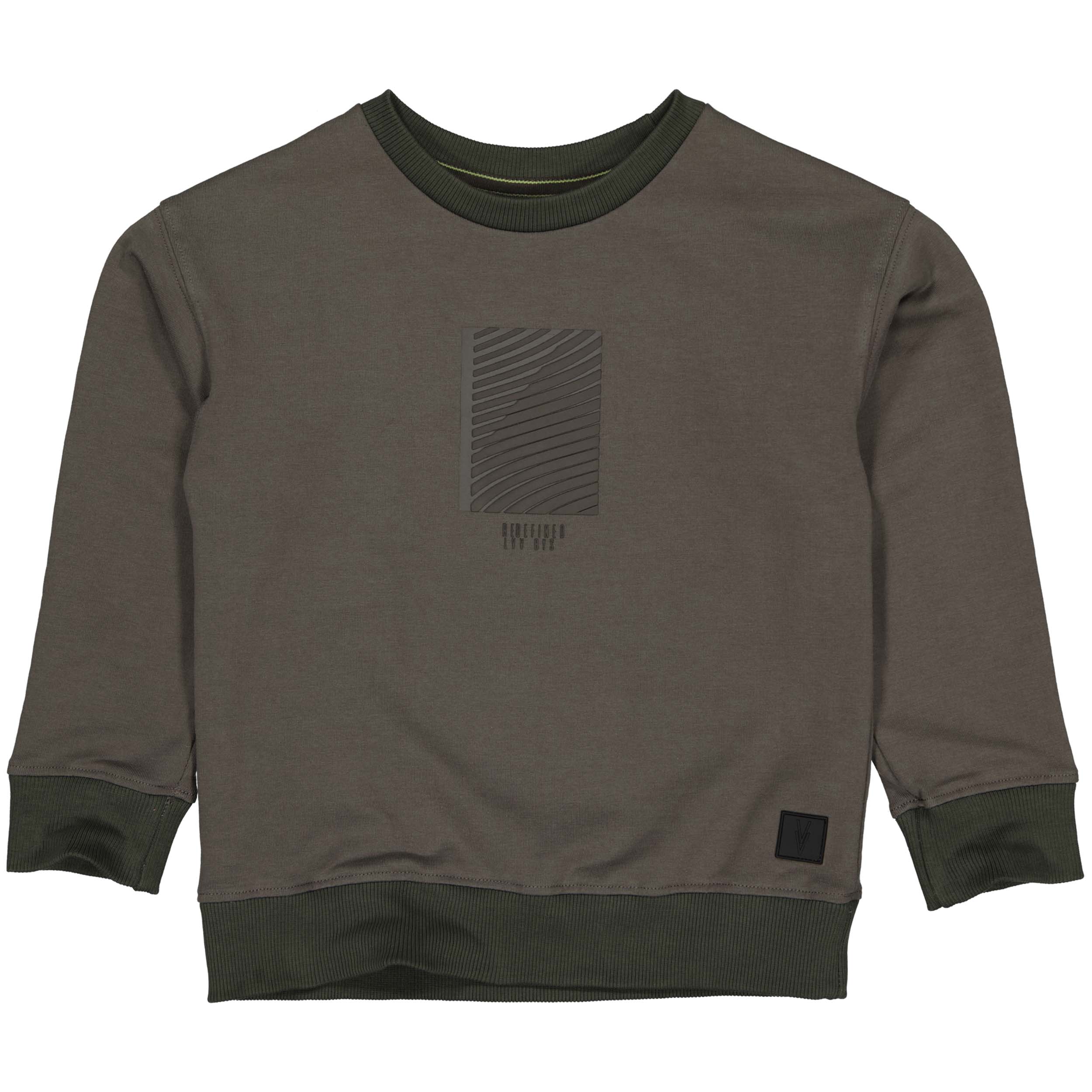 Jongens Sweater BERNTW222 van Little Levv in de kleur Green Greyish in maat 128.
