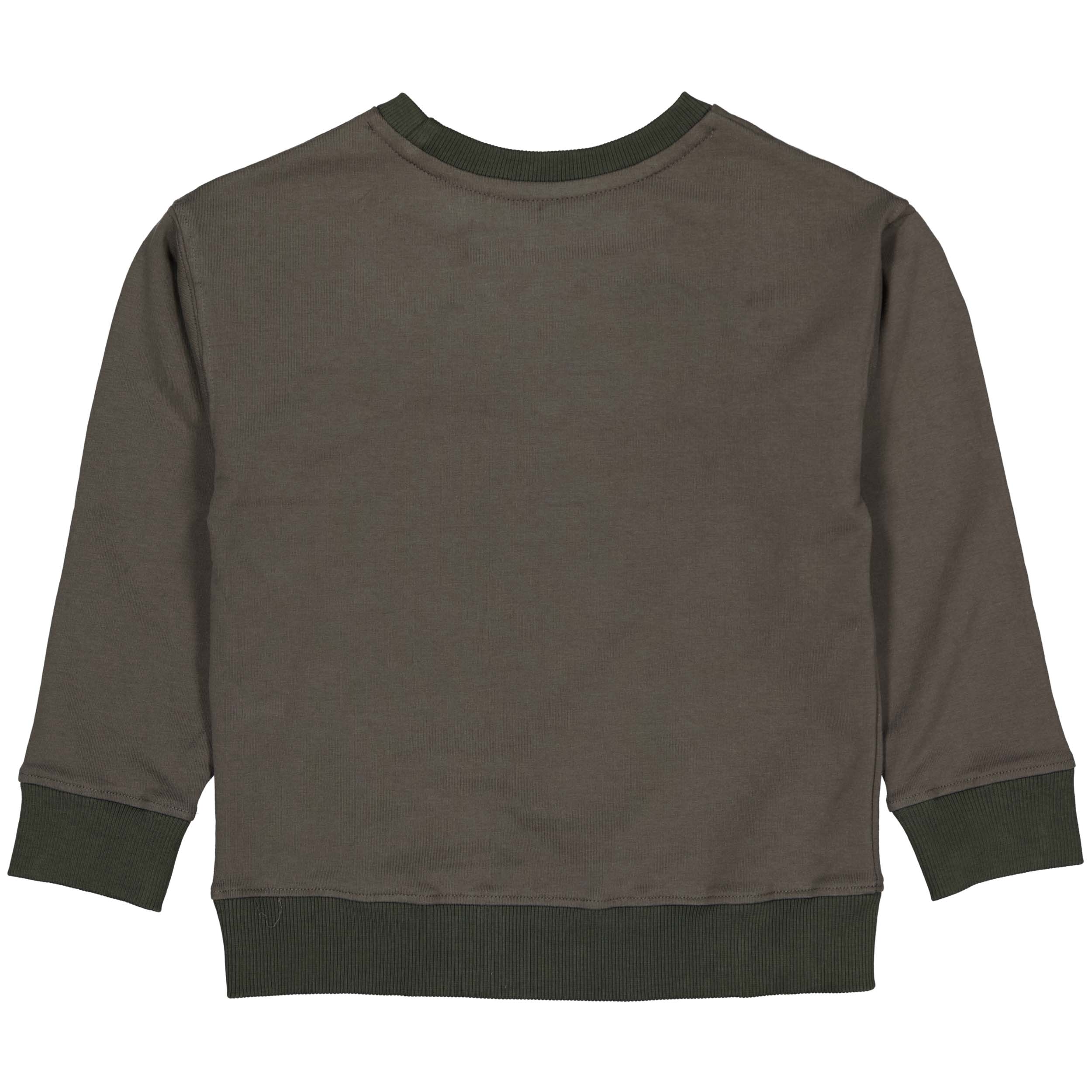 Jongens Sweater BERNTW222 van Little Levv in de kleur Green Greyish in maat 128.