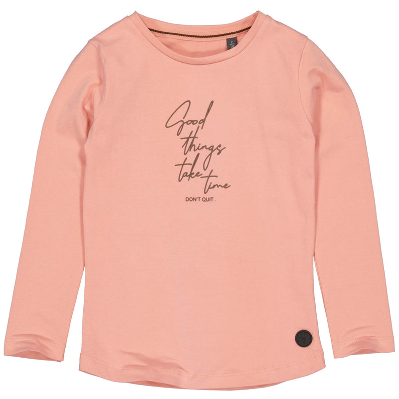 Meisjes Longsleeve BERTAW222 van Little Levv in de kleur Pink Salmon in maat 128.