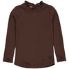 Meisjes Longsleeve BETTYW222 van Little Levv in de kleur Brown Dark in maat 128.