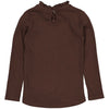 Meisjes Longsleeve BETTYW222 van Little Levv in de kleur Brown Dark in maat 128.