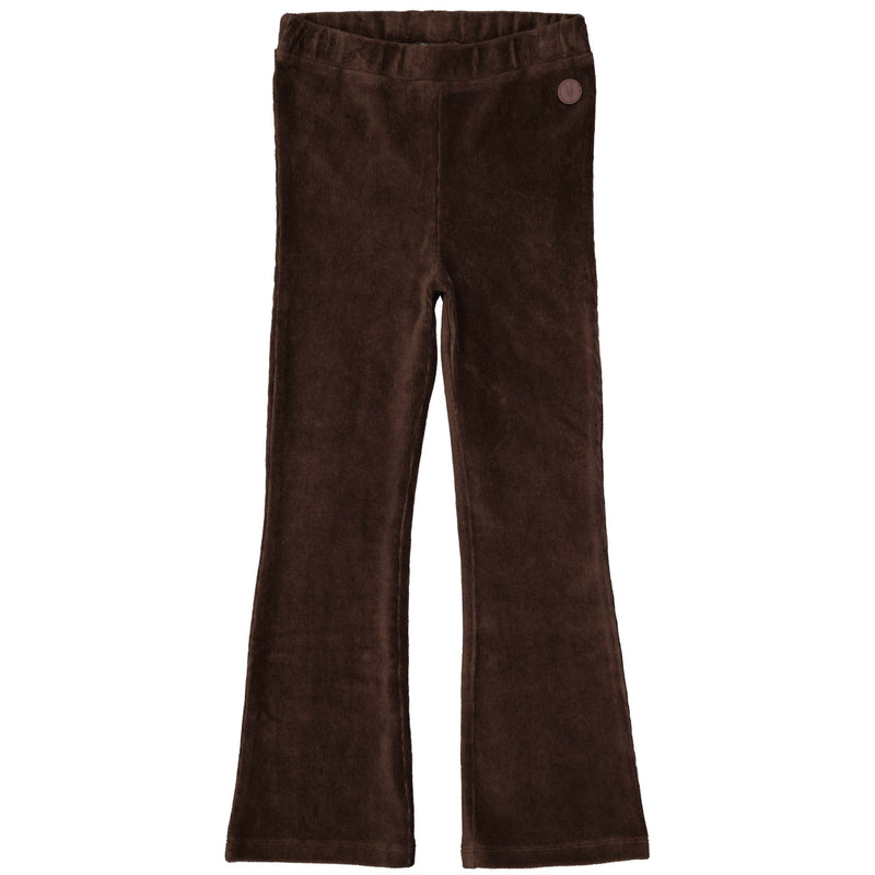 Meisjes Flairpants BILLYW222 van Little Levv in de kleur Brown Dark in maat 128.