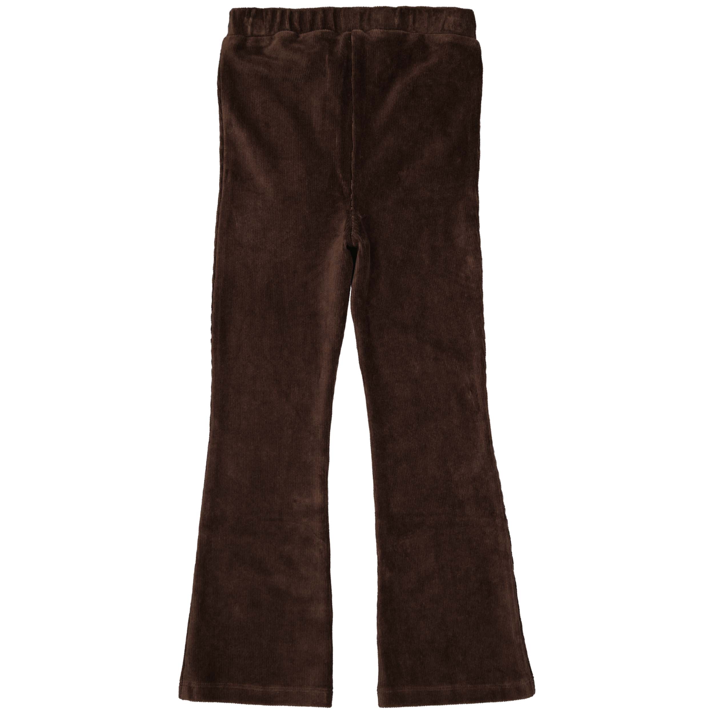 Meisjes Flairpants BILLYW222 van Little Levv in de kleur Brown Dark in maat 128.