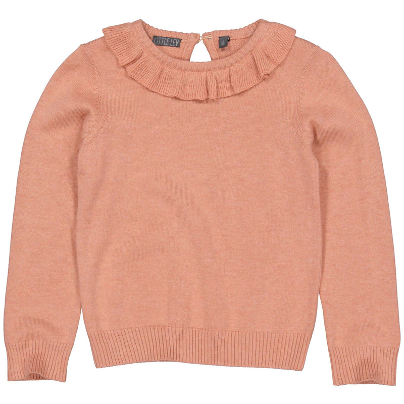 Meisjes Pullover BOAW222 van Little Levv in de kleur Pink Salmon in maat 128.