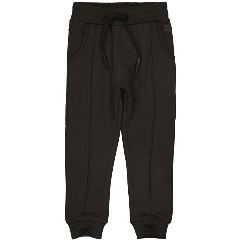 Jongens Sweatpants BRICKW222 van Little Levv in de kleur Black Ink in maat 128.