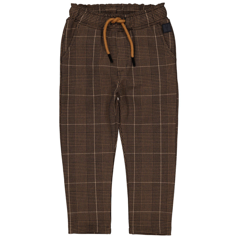 Jongens Pants BRUCEW221 van  in de kleur Camel Check in maat 128.