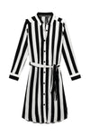 Meisjes Dress van Levv in de kleur Black White Stripe in maat 176.