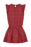 Meisjes Dress van Levv in de kleur Fiery Red Animal in maat 176.