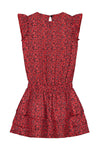 Meisjes Dress van Levv in de kleur Fiery Red Animal in maat 176.