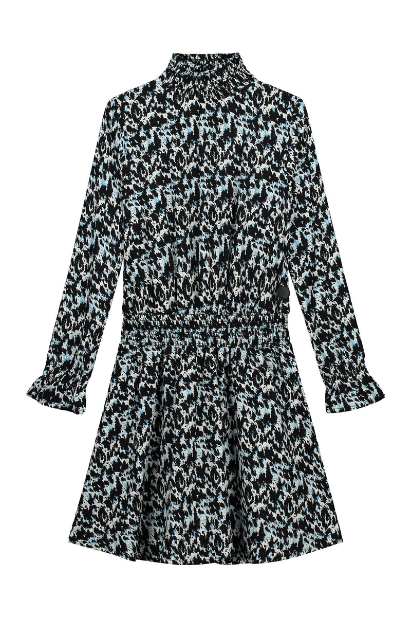 Meisjes Dress van Levv in de kleur French Blue Abstract in maat 176.