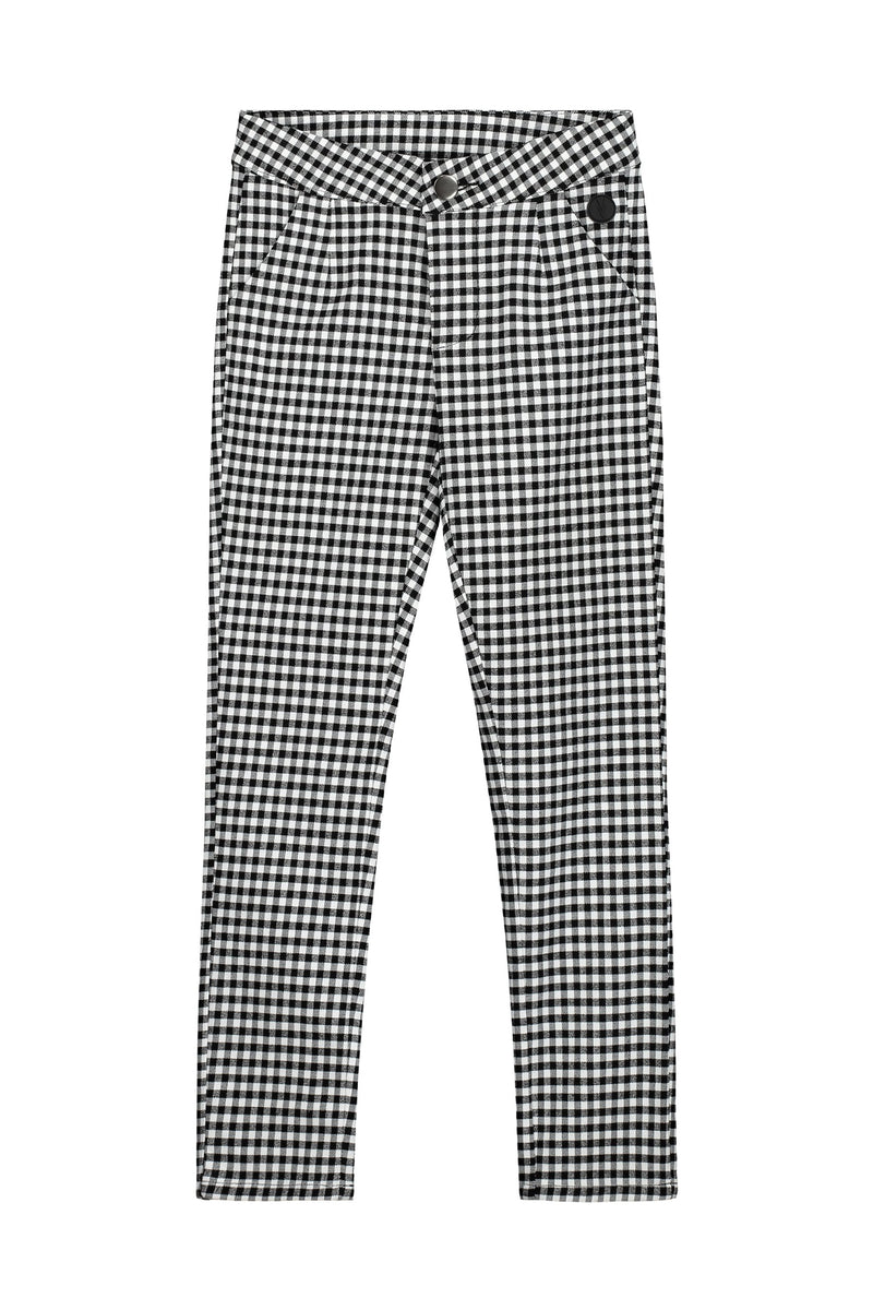 Meisjes Pants van Levv in de kleur Black White Bb Check in maat 176.