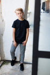 Jongens Shortsleev van Levv in de kleur Black in maat 176.