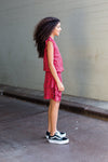 Meisjes Dress van Levv in de kleur Fiery Red Animal in maat 176.