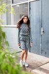 Meisjes Dress van Levv in de kleur French Blue Abstract in maat 176.
