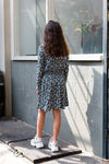 Meisjes Dress van Levv in de kleur French Blue Abstract in maat 176.