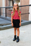 Meisjes Shortsleev van Levv in de kleur Fiery Red Animal in maat 176.