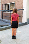 Meisjes Shortsleev van Levv in de kleur Fiery Red Animal in maat 176.