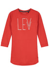 Meisjes Dress van Little Levv in de kleur Fiery Red in maat 116.