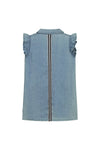 Meisjes Dress van Little Levv in de kleur Blue Chambray in maat 116.