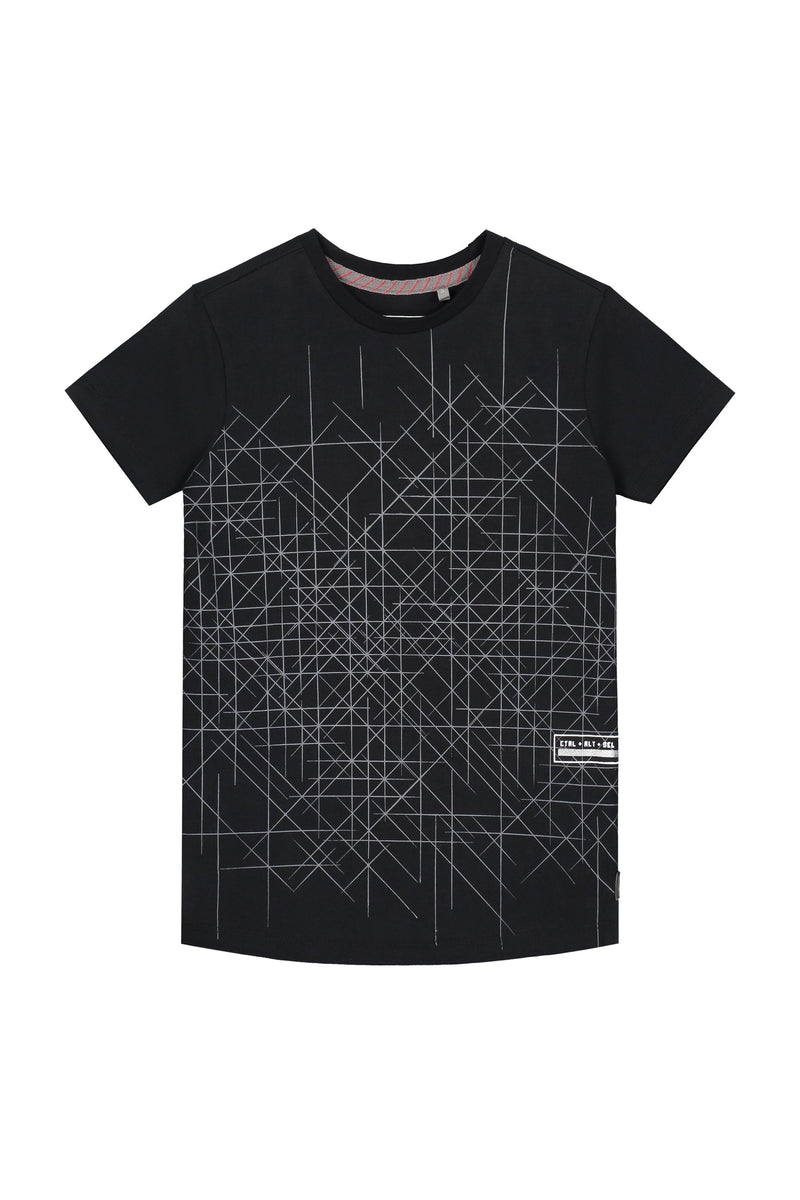Jongens Shortsleev van Little Levv in de kleur Black in maat 116.