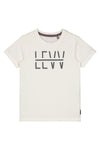 Jongens Shortsleev van Little Levv in de kleur Off White in maat 116.