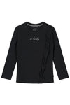 Meisjes Longsleeve van Little Levv in de kleur Black in maat 116.