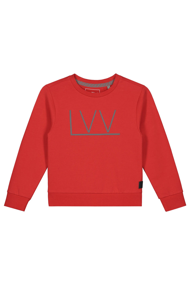 Jongens Sweater van Little Levv in de kleur Red in maat 116.