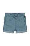 Meisjes Shorts van Little Levv in de kleur Blue Chambray in maat 116.