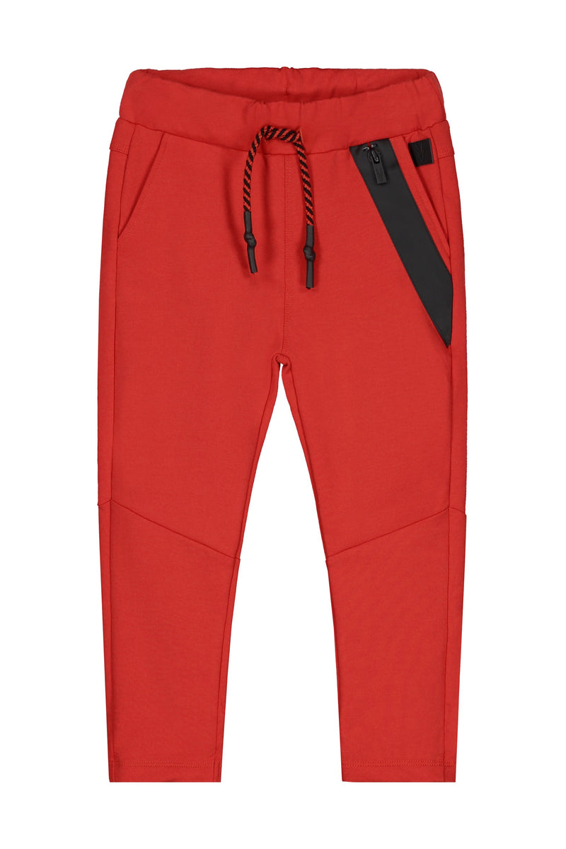 Jongens Sweat Pant van Little Levv in de kleur Red in maat 116.