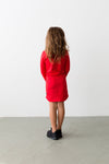 Meisjes Dress van Little Levv in de kleur Fiery Red in maat 116.