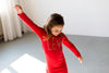 Meisjes Dress van Little Levv in de kleur Fiery Red in maat 116.