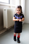 Meisjes Dress van Little Levv in de kleur Black in maat 116.