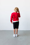 Jongens Sweater van Little Levv in de kleur Red in maat 116.