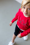 Jongens Sweater van Little Levv in de kleur Red in maat 116.