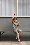 Jongens Sweatshorts LEWOUD van Levv in de kleur Green Basil in maat 128.
