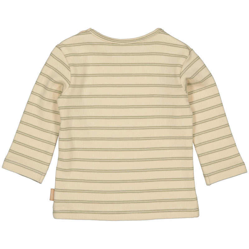 Jongens Longsleeve FABER van Levv Newborn in de kleur AOP Olive Stripe in maat 68.