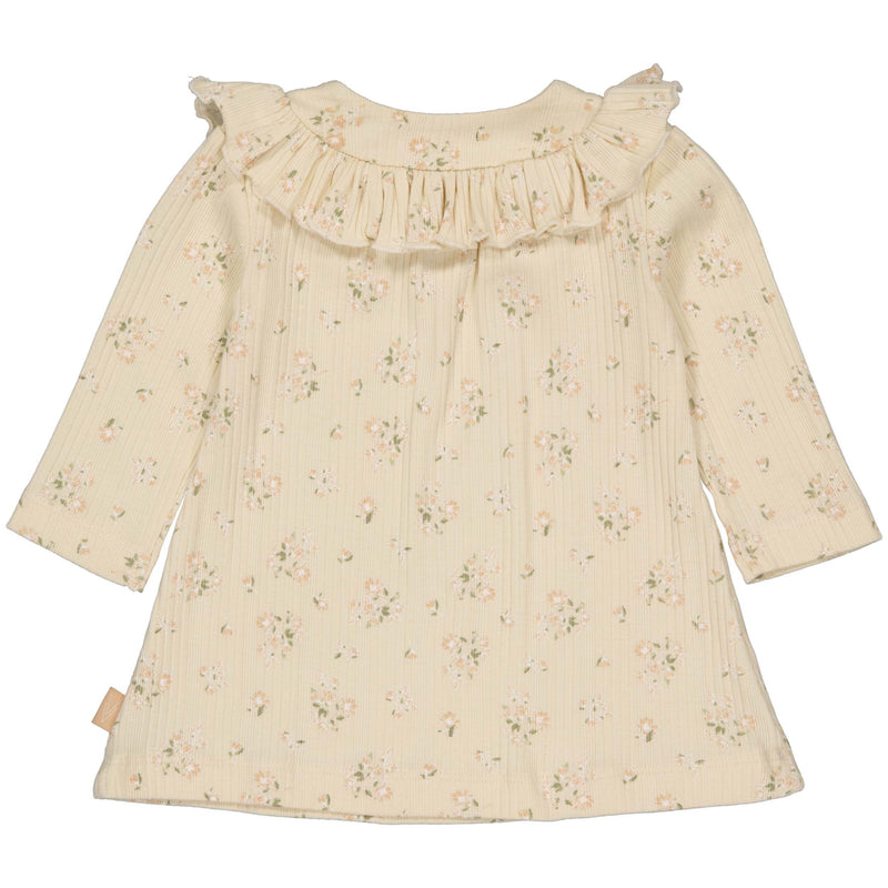 Meisjes Dress FANNY van Levv Newborn in de kleur AOP Peach Flowers in maat 68.