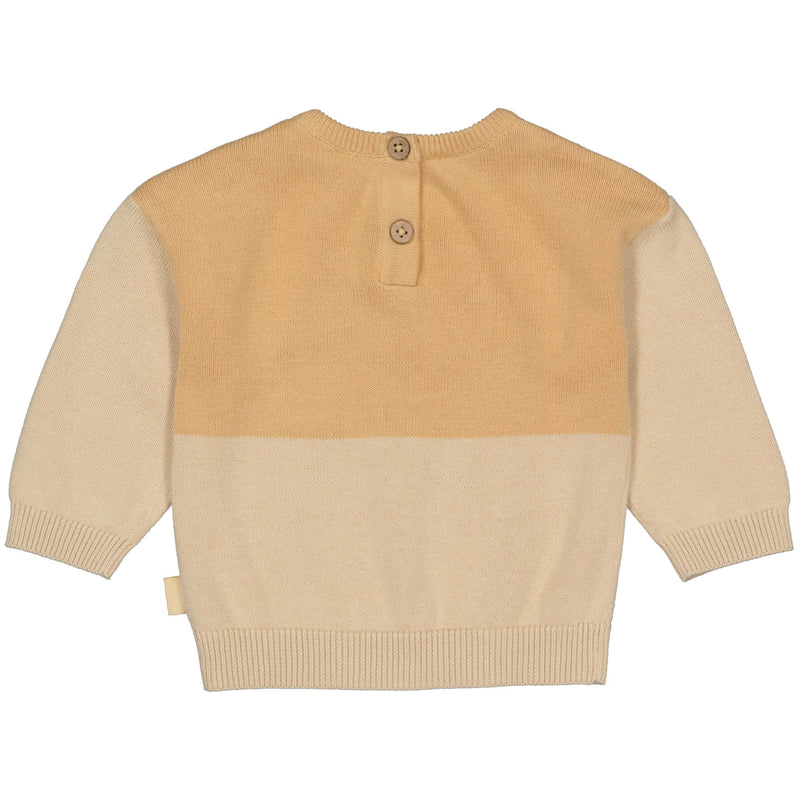 Jongens Sweater FERRE van Levv Newborn in de kleur Camel Light in maat 68.