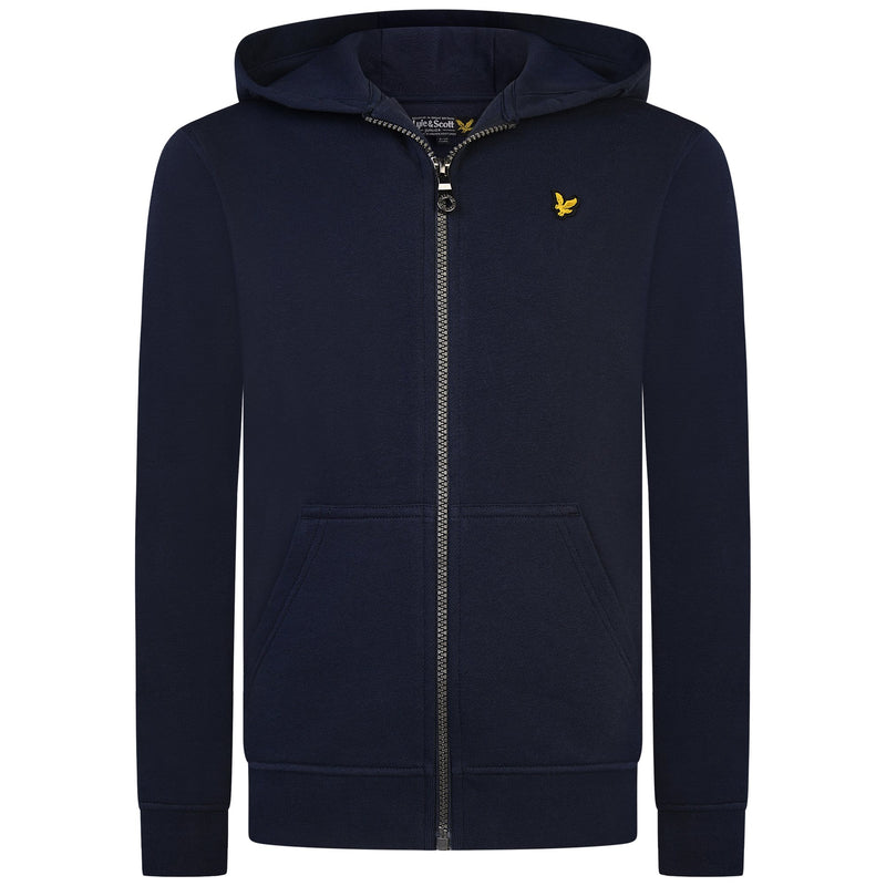 Jongens Classic Zip Hoodie Navy Blazer van Lyle & Scott in de kleur Navy Blazer in maat 170-176.