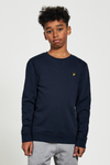 Jongens Classic Crew Neck Fleece Navy Blazer van Lyle & Scott in de kleur Navy Blazer in maat 170-176.