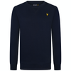 Jongens Classic Crew Neck Fleece Navy Blazer van Lyle & Scott in de kleur Navy Blazer in maat 170-176.