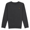 Jongens Classic Crew Neck Fleece Charcoal Grey Marl van Lyle & Scott in de kleur Charcoal Grey Marl in maat 170-176.
